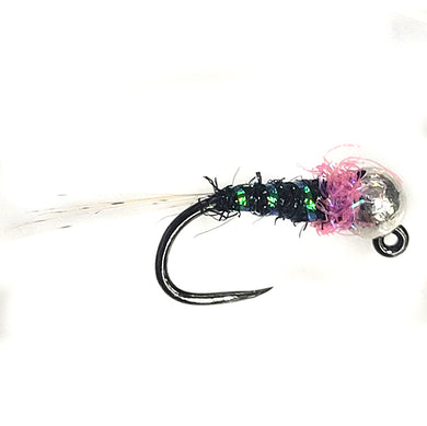 ESS96 SILVER BEADED PINK HOT SPOT JIG NYMPH 